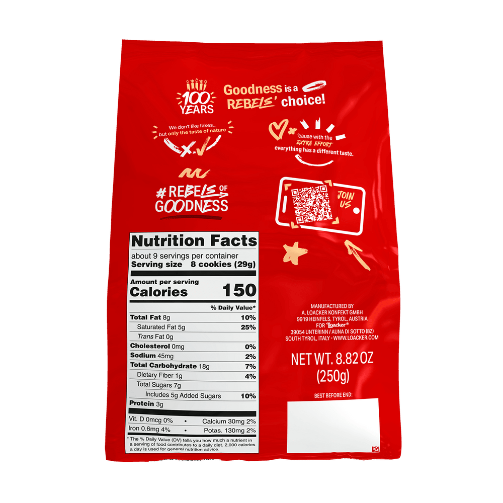 Quadratini Hazelnut, Creme-Filled Wafer Cookies, 8.82 oz. Bag