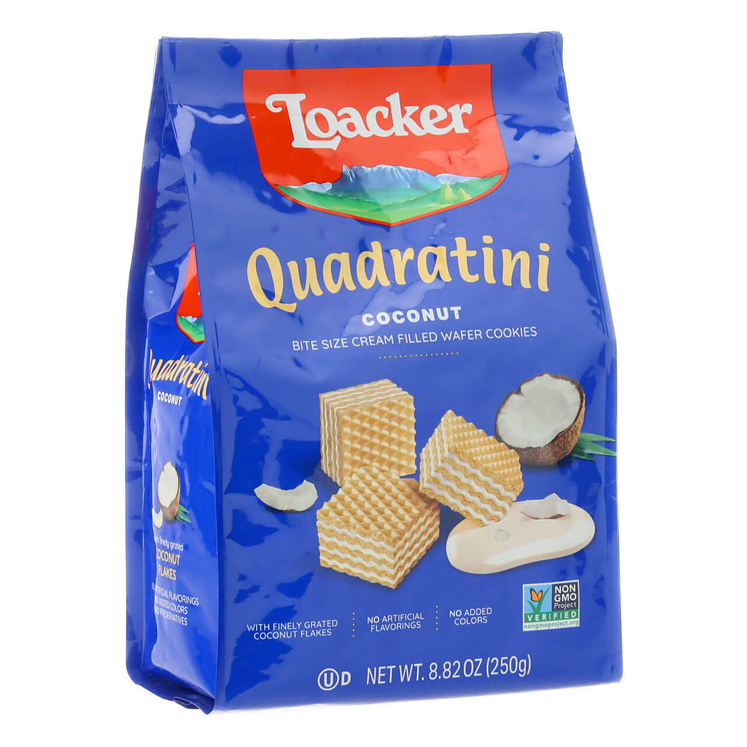 Quadratini Coconut, Creme-Filled Wafer Cookies, 8.82 oz. Bag