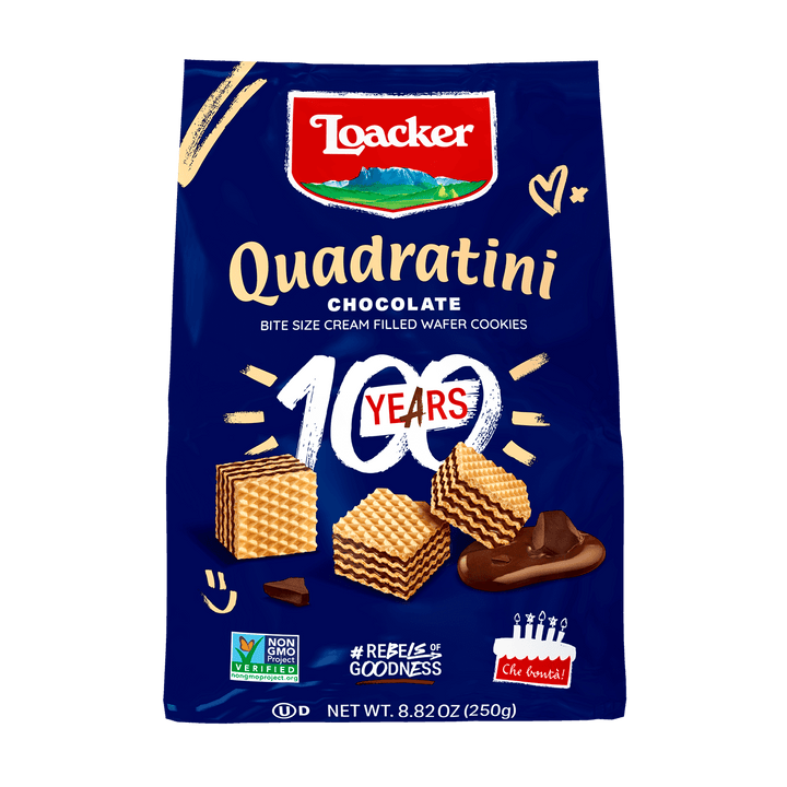 Quadratini Chocolate, Creme-Filled Wafer Cookies, 8.82 oz. Bag