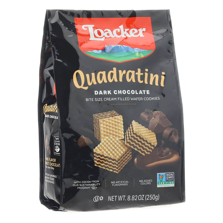 Quadratini Dark Chocolate, Creme-Filled Wafer Cookies, 8.82 oz. Bag