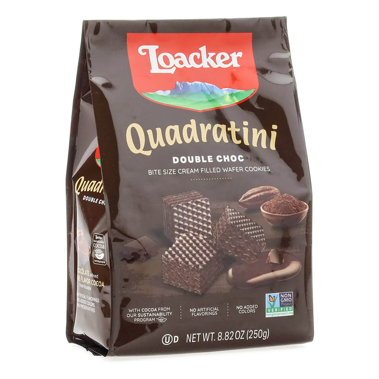 Quadratini Double Chocolate, Creme-Filled Wafer Cookies, 8.82 oz. Bag