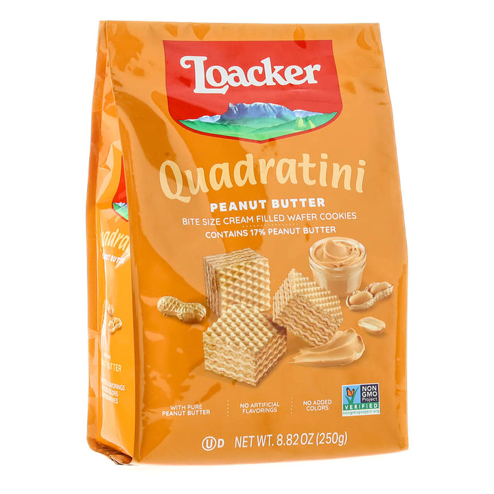 Quadratini Peanut Butter, Creme-Filled Wafer Cookies, 8.82 oz. Bag